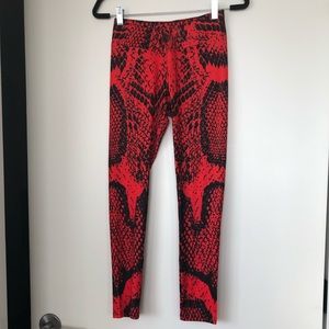 Rouge snake skin pants